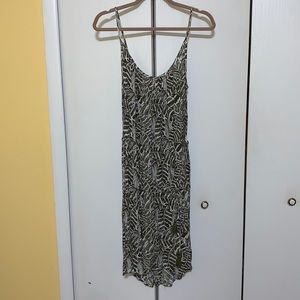 Olive Leaf Print Slip Dress – Women’s Summer Dress
